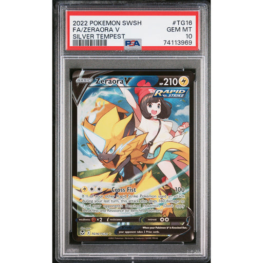 Pokémon TCG: Zeraora V TG16 PSA 10 - Silver Tempest