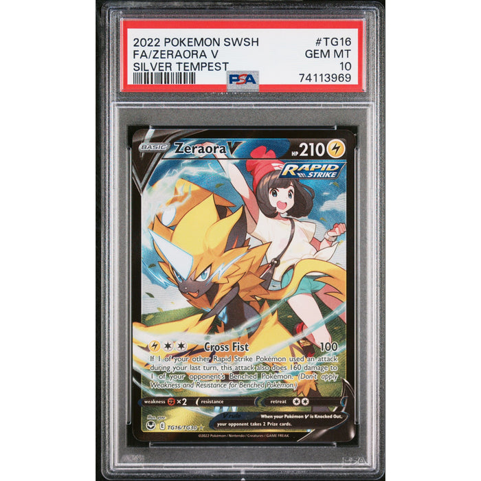 Pokémon TCG: Zeraora V TG16 PSA 10 - Silver Tempest